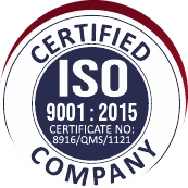 ISO 9001:2015 certified company badge